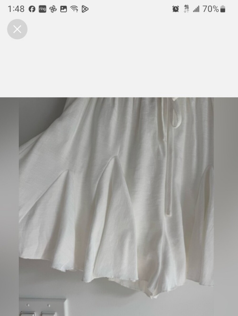 GLAM White Drawstring Flowy Shorts - Picture 2 of 6
